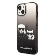 Заредете изображение във визуализатора на галерията – Karl Lagerfeld KLHCP14MTGKCK iPhone 14 Plus 6,7 "hardcase black / black Gradient Ikonik Karl &amp; Choupette - TopMag
