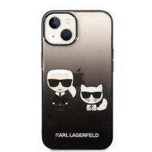 Заредете изображение във визуализатора на галерията – Karl Lagerfeld KLHCP14MTGKCK iPhone 14 Plus 6,7 "hardcase black / black Gradient Ikonik Karl &amp; Choupette - TopMag
