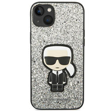Заредете изображение във визуализатора на галерията – Karl Lagerfeld KLHCP14SGFKPG iPhone 14 6.1 "hardcase silver / silver Glitter Flakes Ikonik - TopMag
