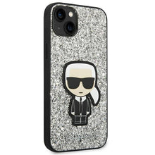 Заредете изображение във визуализатора на галерията – Karl Lagerfeld KLHCP14SGFKPG iPhone 14 6.1 "hardcase silver / silver Glitter Flakes Ikonik - TopMag
