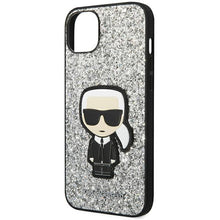 Заредете изображение във визуализатора на галерията – Karl Lagerfeld KLHCP14SGFKPG iPhone 14 6.1 "hardcase silver / silver Glitter Flakes Ikonik - TopMag
