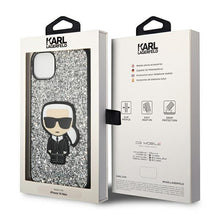 Заредете изображение във визуализатора на галерията – Karl Lagerfeld KLHCP14SGFKPG iPhone 14 6.1 "hardcase silver / silver Glitter Flakes Ikonik - TopMag
