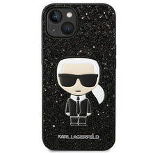 Заредете изображение във визуализатора на галерията – Karl Lagerfeld KLHCP14SGFKPK iPhone 14 6.1 "hardcase black / black Glitter Flakes Ikonik - TopMag
