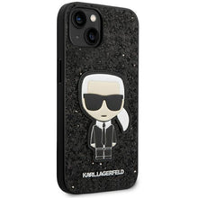 Заредете изображение във визуализатора на галерията – Karl Lagerfeld KLHCP14SGFKPK iPhone 14 6.1 "hardcase black / black Glitter Flakes Ikonik - TopMag

