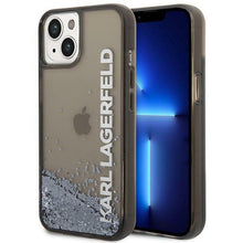 Заредете изображение във визуализатора на галерията – Karl Lagerfeld KLHCP14SLCKVK iPhone 14 6.1 "black / black hardcase Liquid Glitter Elong - TopMag
