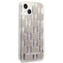 Заредете изображение във визуализатора на галерията – Karl Lagerfeld KLHCP14SLMNMS iPhone 14 6.1 "hardcase silver / silver Liquid Glitter Monogram - TopMag
