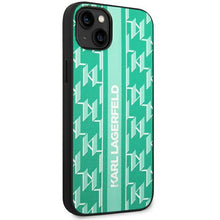 Заредете изображение във визуализатора на галерията – Karl Lagerfeld KLHCP14SPGKLSKN iPhone 14 6.1 "hardcase green / green Monogram Stripe - TopMag
