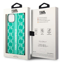 Заредете изображение във визуализатора на галерията – Karl Lagerfeld KLHCP14SPGKLSKN iPhone 14 6.1 "hardcase green / green Monogram Stripe - TopMag
