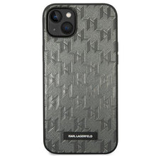 Заредете изображение във визуализатора на галерията – Karl Lagerfeld KLHCP14SSAKLHPG iPhone 14 6.1 "hardcase gray / gray Saffiano Mono Metal Logo - TopMag
