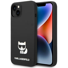 Заредете изображение във визуализатора на галерията – Karl Lagerfeld KLHCP14SSLCTBK iPhone 14 6.1 "hardcase black / black Silicone Choupette Body - TopMag
