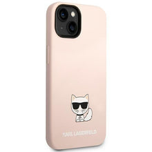 Заредете изображение във визуализатора на галерията – Karl Lagerfeld KLHCP14SSLCTPI iPhone 14 6.1 "hardcase light pink / light pink Silicone Choupette Body - TopMag
