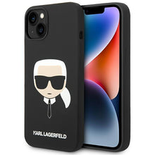 Заредете изображение във визуализатора на галерията – Karl Lagerfeld KLHCP14SSLKHBK iPhone 14 6.1 "hardcase black / black Silicone Karl`s Head - TopMag
