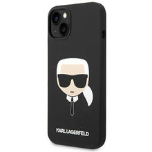 Заредете изображение във визуализатора на галерията – Karl Lagerfeld KLHCP14SSLKHBK iPhone 14 6.1 "hardcase black / black Silicone Karl`s Head - TopMag
