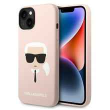 Заредете изображение във визуализатора на галерията – Karl Lagerfeld KLHCP14SSLKHLP iPhone 14 6.1 "hardcase pink / pink Silicone Karl`s Head - TopMag
