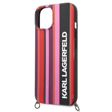 Заредете изображение във визуализатора на галерията – Karl Lagerfeld KLHCP14SSTSTP iPhone 14 6.1 "hardcase pink / pink Color Stripes Strap - TopMag
