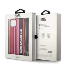 Заредете изображение във визуализатора на галерията – Karl Lagerfeld KLHCP14SSTSTP iPhone 14 6.1 "hardcase pink / pink Color Stripes Strap - TopMag
