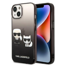 Заредете изображение във визуализатора на галерията – Karl Lagerfeld KLHCP14STGKCK iPhone 14 6,1 "hardcase black / black Gradient Ikonik Karl &amp; Choupette - TopMag
