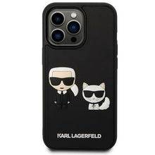 Заредете изображение във визуализатора на галерията – Karl Lagerfeld KLHCP14X3DRKCK iPhone 14 Pro Max 6,7" czarny/black hardcase Karl&amp;Choupette Ikonik 3D

