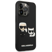 Заредете изображение във визуализатора на галерията – Karl Lagerfeld KLHCP14X3DRKCK iPhone 14 Pro Max 6,7" czarny/black hardcase Karl&amp;Choupette Ikonik 3D
