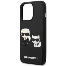 Заредете изображение във визуализатора на галерията – Karl Lagerfeld KLHCP14X3DRKCK iPhone 14 Pro Max 6,7" czarny/black hardcase Karl&amp;Choupette Ikonik 3D
