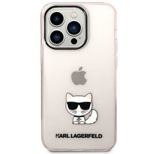 Заредете изображение във визуализатора на галерията – Karl Lagerfeld KLHCP14XCTTRI iPhone 14 Pro Max 6.7 "hardcase pink / pink Transparent Choupette Body - TopMag
