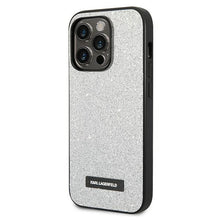 Заредете изображение във визуализатора на галерията – Karl Lagerfeld KLHCP14XG2ELS iPhone 14 Pro Max 6.7 "hardcase silver / silver Glitter Plaque Logo
