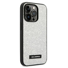 Заредете изображение във визуализатора на галерията – Karl Lagerfeld KLHCP14XG2ELS iPhone 14 Pro Max 6.7 "hardcase silver / silver Glitter Plaque Logo
