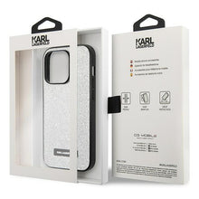 Заредете изображение във визуализатора на галерията – Karl Lagerfeld KLHCP14XG2ELS iPhone 14 Pro Max 6.7 "hardcase silver / silver Glitter Plaque Logo
