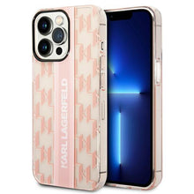 Заредете изображение във визуализатора на галерията – Karl Lagerfeld KLHCP14XHKLSPCP iPhone 14 Pro Max 6.7 "hardcase pink / pink Mono Vertical Stripe - TopMag

