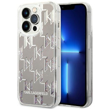 Заредете изображение във визуализатора на галерията – Karl Lagerfeld KLHCP14XLMNMS iPhone 14 Pro Max 6.7 "hardcase silver / silver Liquid Glitter Monogram - TopMag
