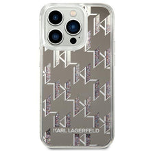 Заредете изображение във визуализатора на галерията – Karl Lagerfeld KLHCP14XLMNMS iPhone 14 Pro Max 6.7 "hardcase silver / silver Liquid Glitter Monogram - TopMag
