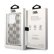 Заредете изображение във визуализатора на галерията – Karl Lagerfeld KLHCP14XLMNMS iPhone 14 Pro Max 6.7 "hardcase silver / silver Liquid Glitter Monogram - TopMag

