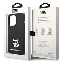 Заредете изображение във визуализатора на галерията – Karl Lagerfeld KLHCP14XSLCTBK iPhone 14 Pro Max 6.7 "hardcase black / black Silicone Choupette Body - TopMag
