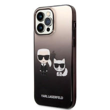 Заредете изображение във визуализатора на галерията – Karl Lagerfeld KLHCP14XTGKCK iPhone 14 Pro Max 6,7 "hardcase black / black Gradient Ikonik Karl &amp; Choupette - TopMag

