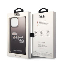 Заредете изображение във визуализатора на галерията – Karl Lagerfeld KLHCP14XTGKCK iPhone 14 Pro Max 6,7 "hardcase black / black Gradient Ikonik Karl &amp; Choupette - TopMag
