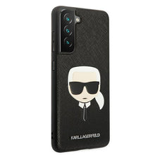 Заредете изображение във визуализатора на галерията – Karl Lagerfeld KLHCS21FSAKHBK G990 S21 FE czarny/black hardcase Saffiano Ikonik Karl`s Head - TopMag
