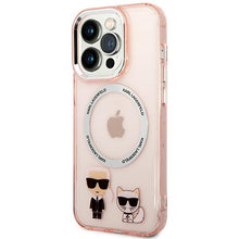 Заредете изображение във визуализатора на галерията – Karl Lagerfeld KLHMP14LHKCP iPhone 14 Pro 6.1 "hardcase pink / pink Karl &amp; Choupette Aluminum Magsafe - TopMag
