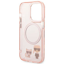 Заредете изображение във визуализатора на галерията – Karl Lagerfeld KLHMP14LHKCP iPhone 14 Pro 6.1 "hardcase pink / pink Karl &amp; Choupette Aluminum Magsafe - TopMag
