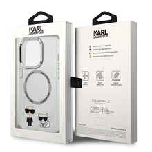 Заредете изображение във визуализатора на галерията – Karl Lagerfeld KLHMP14LHKCT iPhone 14 Pro 6.1 "hardcase transparent / transparent Karl &amp; Choupette Aluminum Magsafe - TopMag
