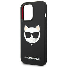 Заредете изображение във визуализатора на галерията – Karl Lagerfeld KLHMP14LSLCHBK iPhone 14 Pro 6.1 "hardcase black / black Silicone Choupette Head Magsafe - TopMag
