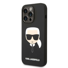 Заредете изображение във визуализатора на галерията – Karl Lagerfeld KLHMP14LSLKHBK iPhone 14 Pro 6.1 "hardcase black / black Silicone Karl`s Head Magsafe - TopMag

