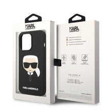 Заредете изображение във визуализатора на галерията – Karl Lagerfeld KLHMP14LSLKHBK iPhone 14 Pro 6.1 "hardcase black / black Silicone Karl`s Head Magsafe - TopMag
