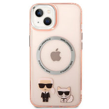 Заредете изображение във визуализатора на галерията – Karl Lagerfeld KLHMP14MHKCP iPhone 14 Plus 6.7 "hardcase pink / pink Karl &amp; Choupette Aluminum Magsafe - TopMag
