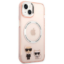 Заредете изображение във визуализатора на галерията – Karl Lagerfeld KLHMP14MHKCP iPhone 14 Plus 6.7 "hardcase pink / pink Karl &amp; Choupette Aluminum Magsafe - TopMag
