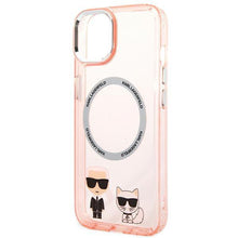 Заредете изображение във визуализатора на галерията – Karl Lagerfeld KLHMP14MHKCP iPhone 14 Plus 6.7 "hardcase pink / pink Karl &amp; Choupette Aluminum Magsafe - TopMag
