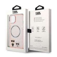 Заредете изображение във визуализатора на галерията – Karl Lagerfeld KLHMP14MHKCP iPhone 14 Plus 6.7 "hardcase pink / pink Karl &amp; Choupette Aluminum Magsafe - TopMag
