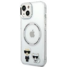 Заредете изображение във визуализатора на галерията – Karl Lagerfeld KLHMP14SHKCT iPhone 14 6.1 "hardcase transparent / transparent Karl &amp; Choupette Aluminum Magsafe - TopMag
