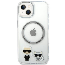Заредете изображение във визуализатора на галерията – Karl Lagerfeld KLHMP14SHKCT iPhone 14 6.1 "hardcase transparent / transparent Karl &amp; Choupette Aluminum Magsafe - TopMag
