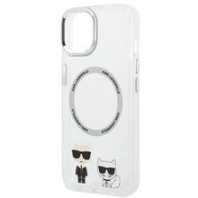 Заредете изображение във визуализатора на галерията – Karl Lagerfeld KLHMP14SHKCT iPhone 14 6.1 "hardcase transparent / transparent Karl &amp; Choupette Aluminum Magsafe - TopMag
