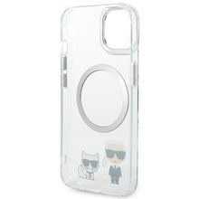 Заредете изображение във визуализатора на галерията – Karl Lagerfeld KLHMP14SHKCT iPhone 14 6.1 "hardcase transparent / transparent Karl &amp; Choupette Aluminum Magsafe - TopMag
